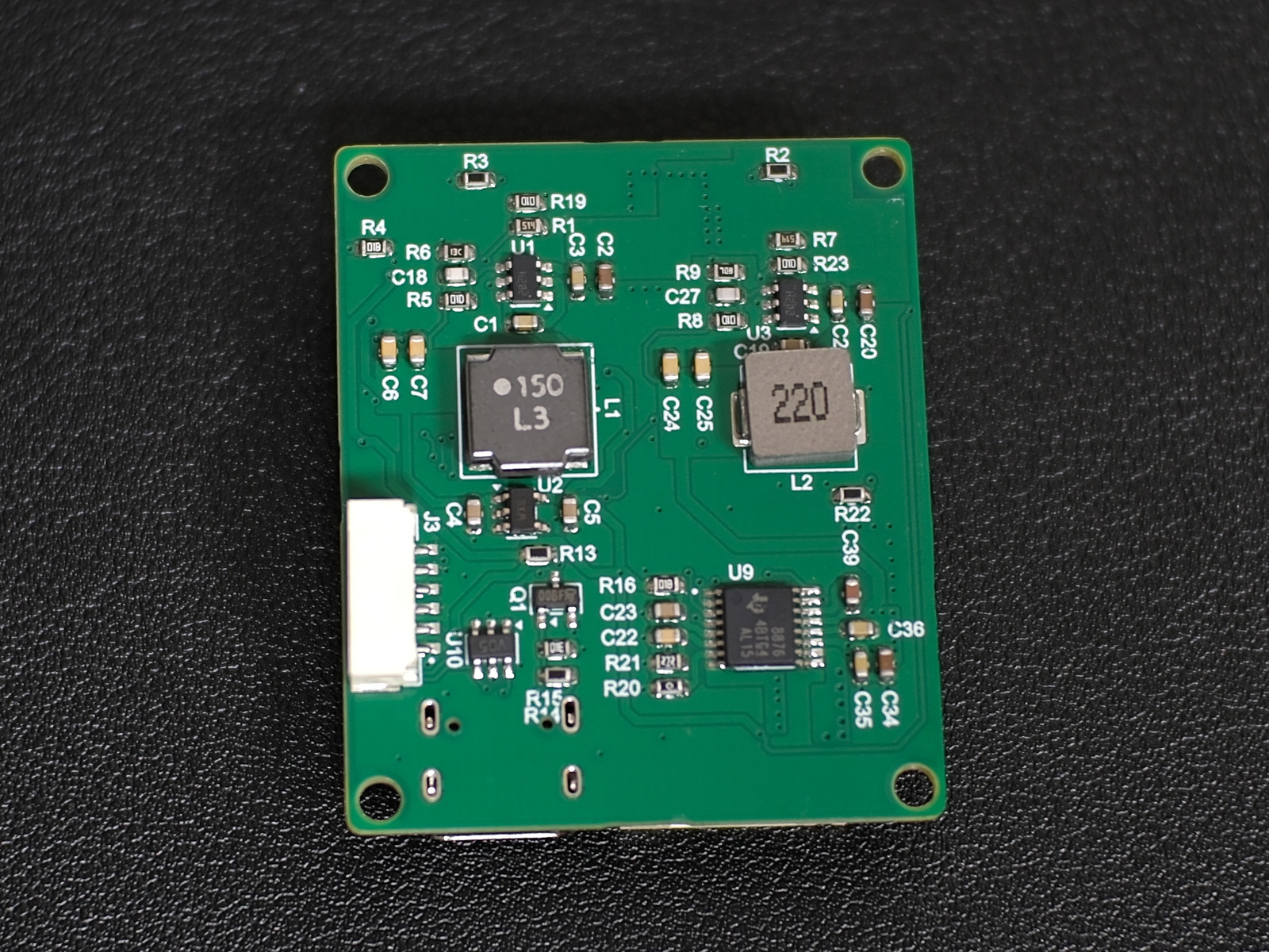 Bottom side of the gripper controller PCB with the DRV8876